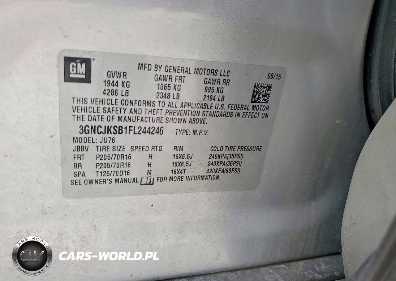 2015 Chevrolet Trax Ls VIN:3GNCJKSB1FL244246 - 13