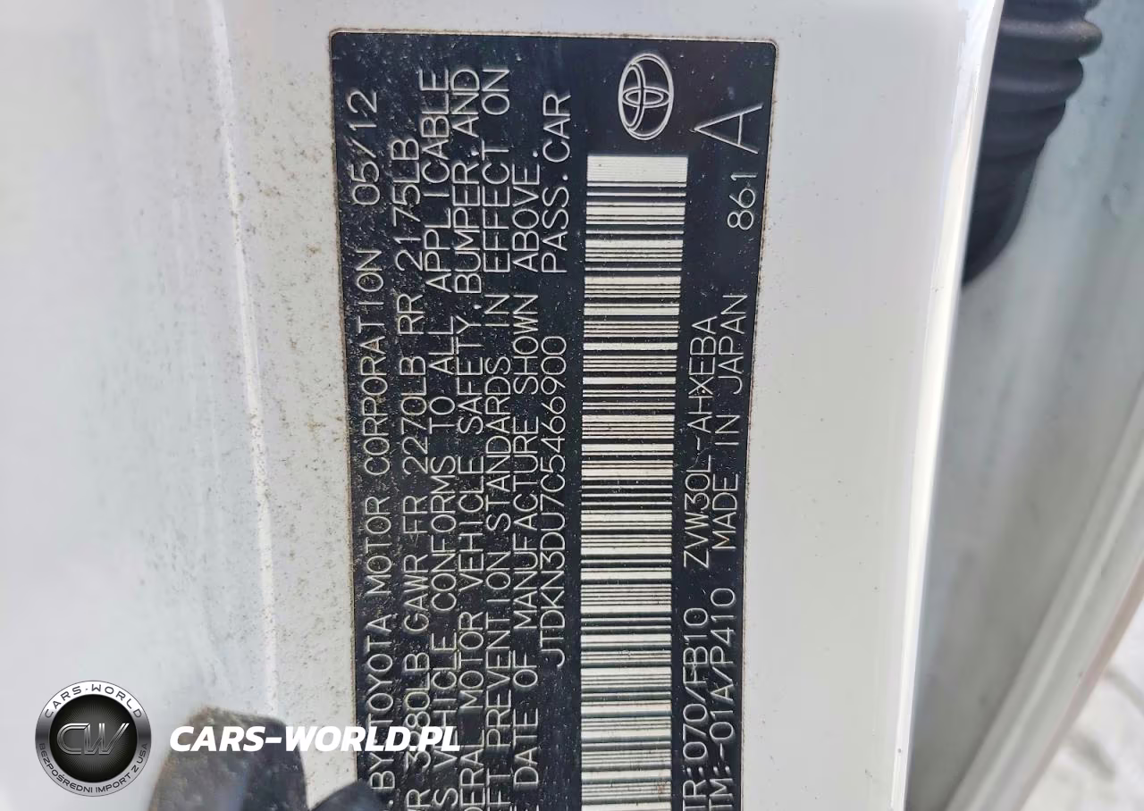 2012 Toyota Prius Two VIN:JTDKN3DU7C5466900 - 12