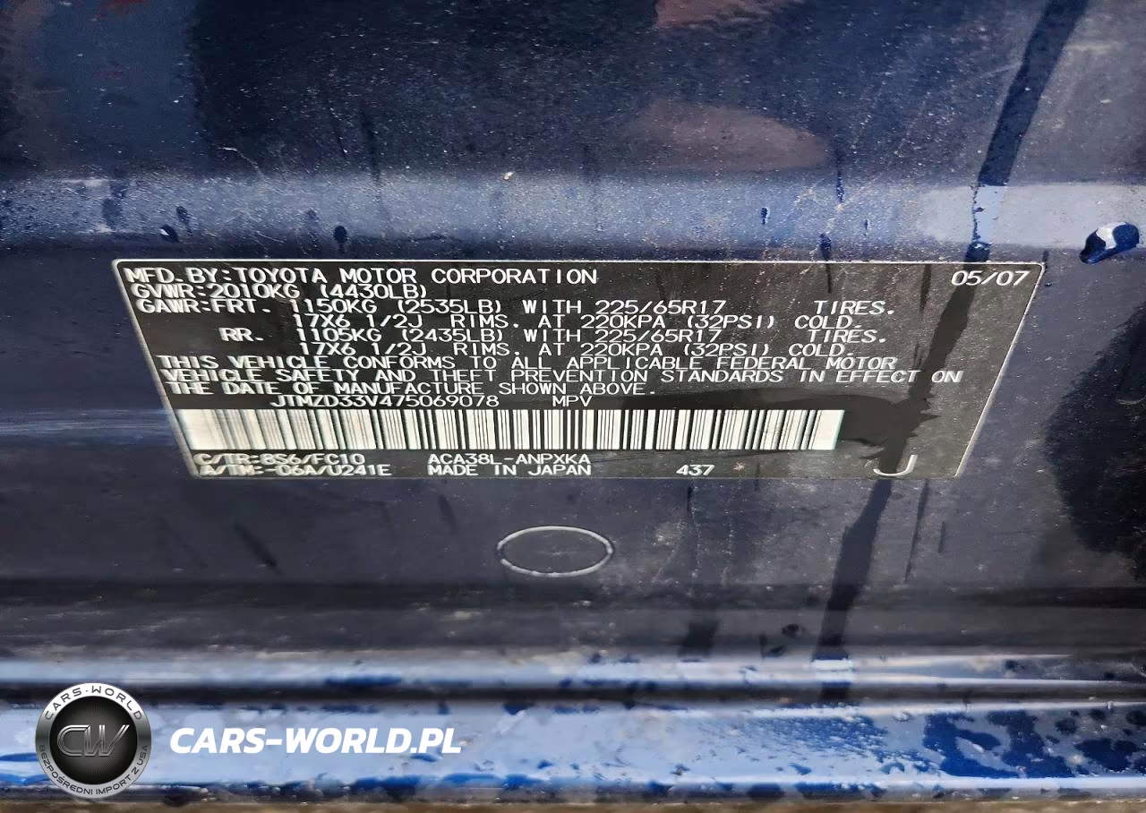 2007 Toyota Rav4 Base VIN:JTMZD33V475069078 - 13