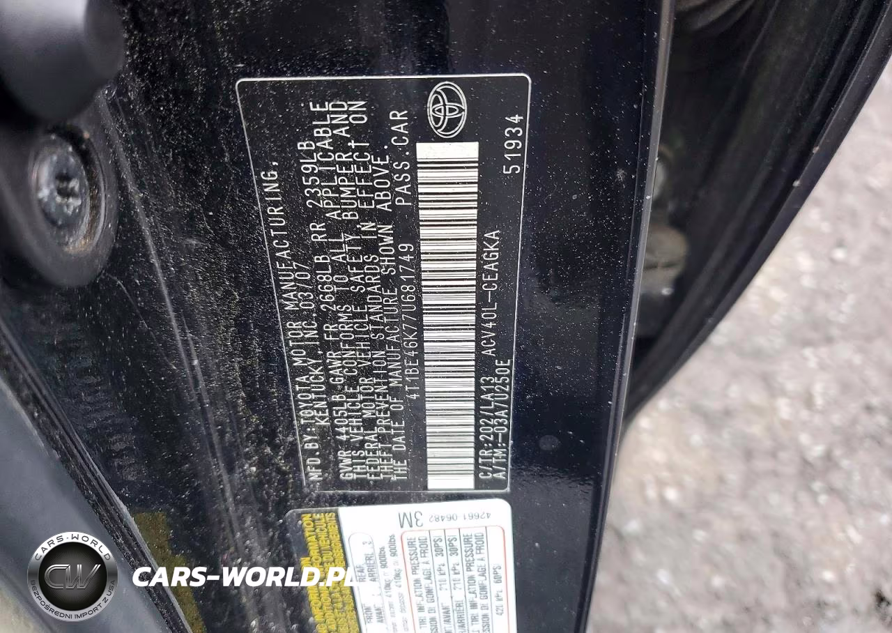2007 Toyota Camry Xle VIN:4T1BE46K77U681749 - 12