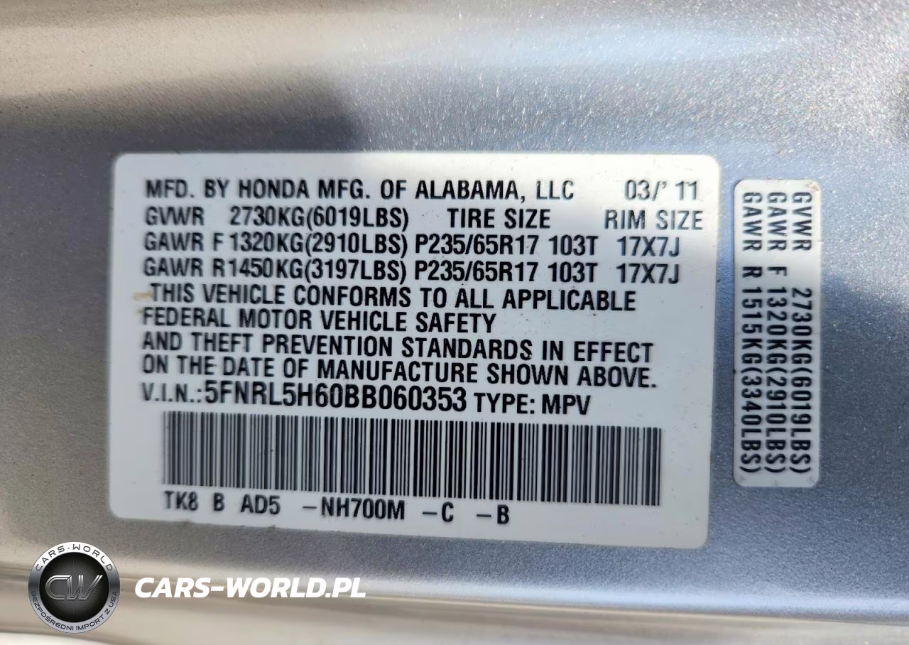 2011 Honda Odyssey Exl VIN:5FNRL5H60BB060353 - 14