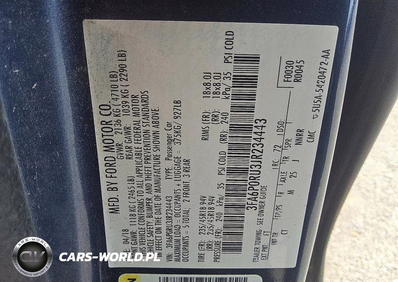 2018 Ford Fusion Titanium-Platinum Hev VIN:3FA6P0RU3JR234443 - 12