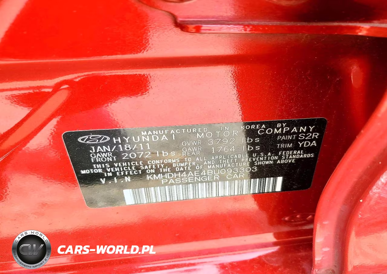 2011 Hyundai Elantra 4D VIN:KMHDH4AE4BU093303 - 12