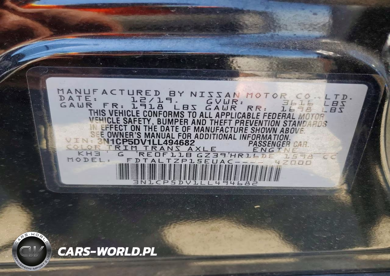 2020 Nissan Kicks Sr VIN:3N1CP5DV1LL494682 - 12