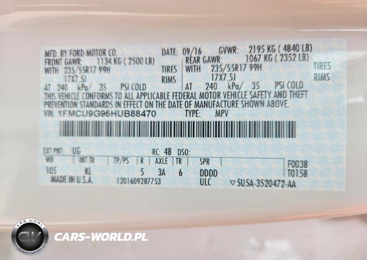 2017 Ford Escape Se VIN:1FMCU9G96HUB88470 - 14