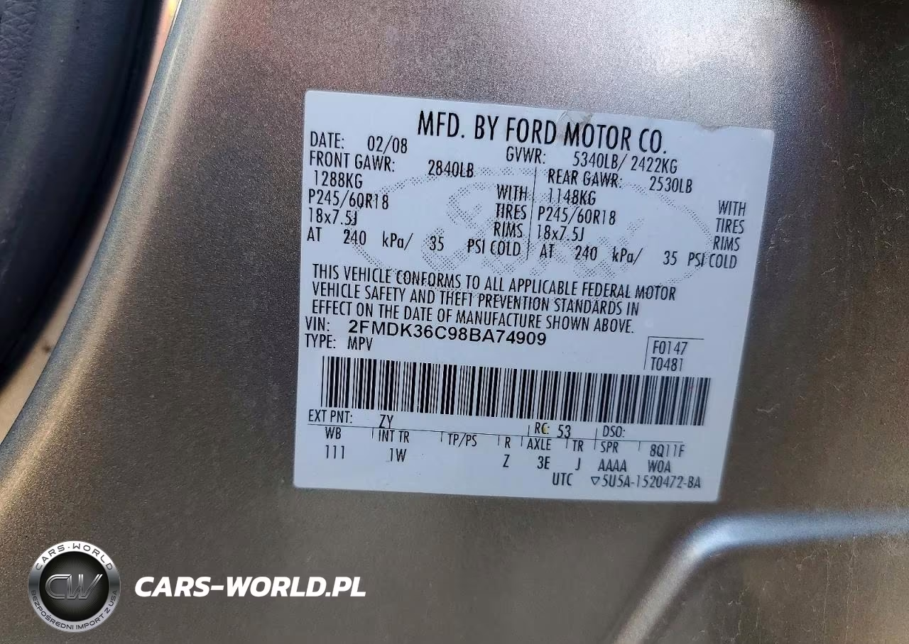 2008 Ford Edge Se VIN:2FMDK36C98BA74909 - 13