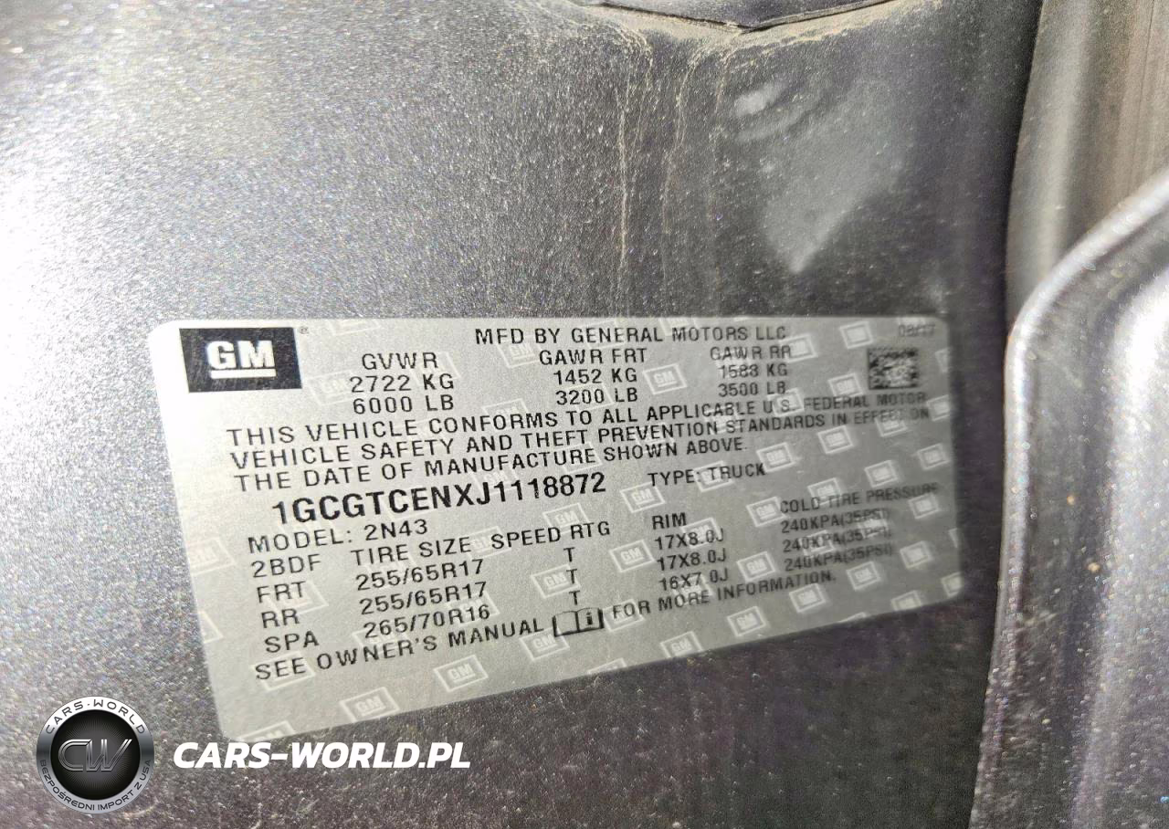 2018 Chevrolet Colorado Lt VIN:1GCGTCENXJ1118872 - 12