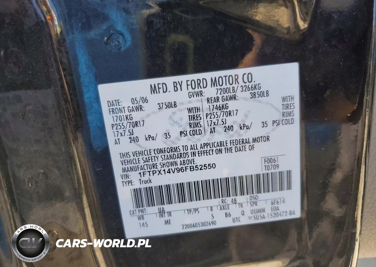 2006 Ford F150 VIN:1FTPX14V96FB52550 - 12