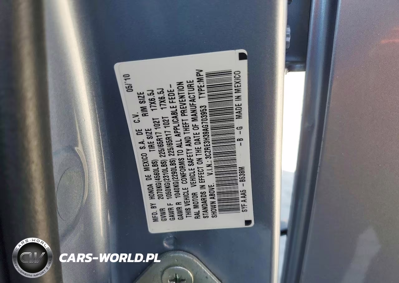 2010 Honda Cr-V Lx VIN:3CZRE3H39AG703953 - 13