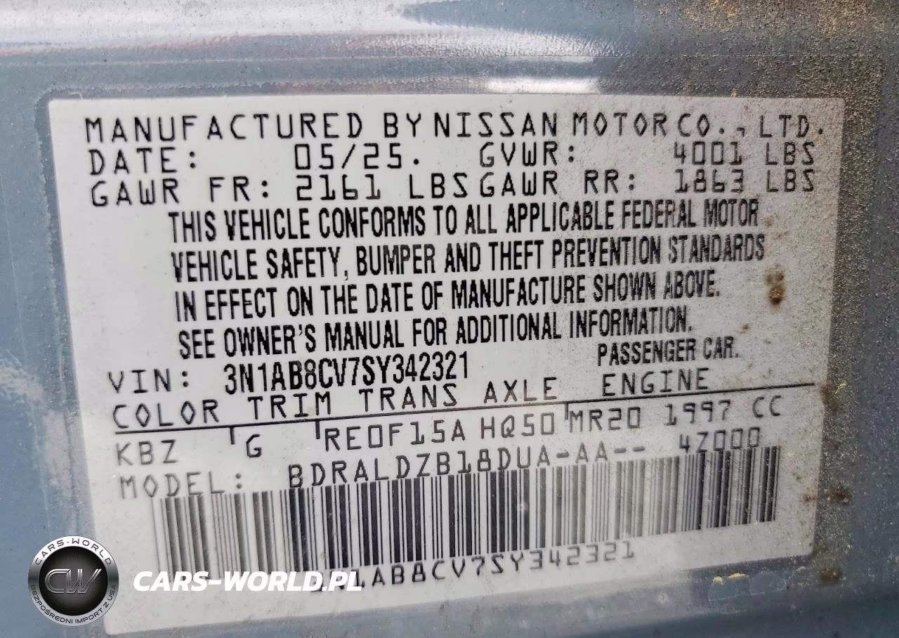 2025 Nissan Sentra Sv VIN:3N1AB8CV7SY342321 - 12