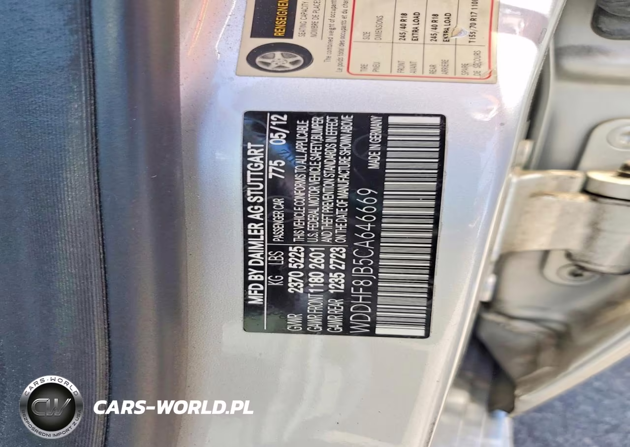 MERCEDES-BENZ E 350 4MAT VIN:WDDHF8JB5CA646669 - 12