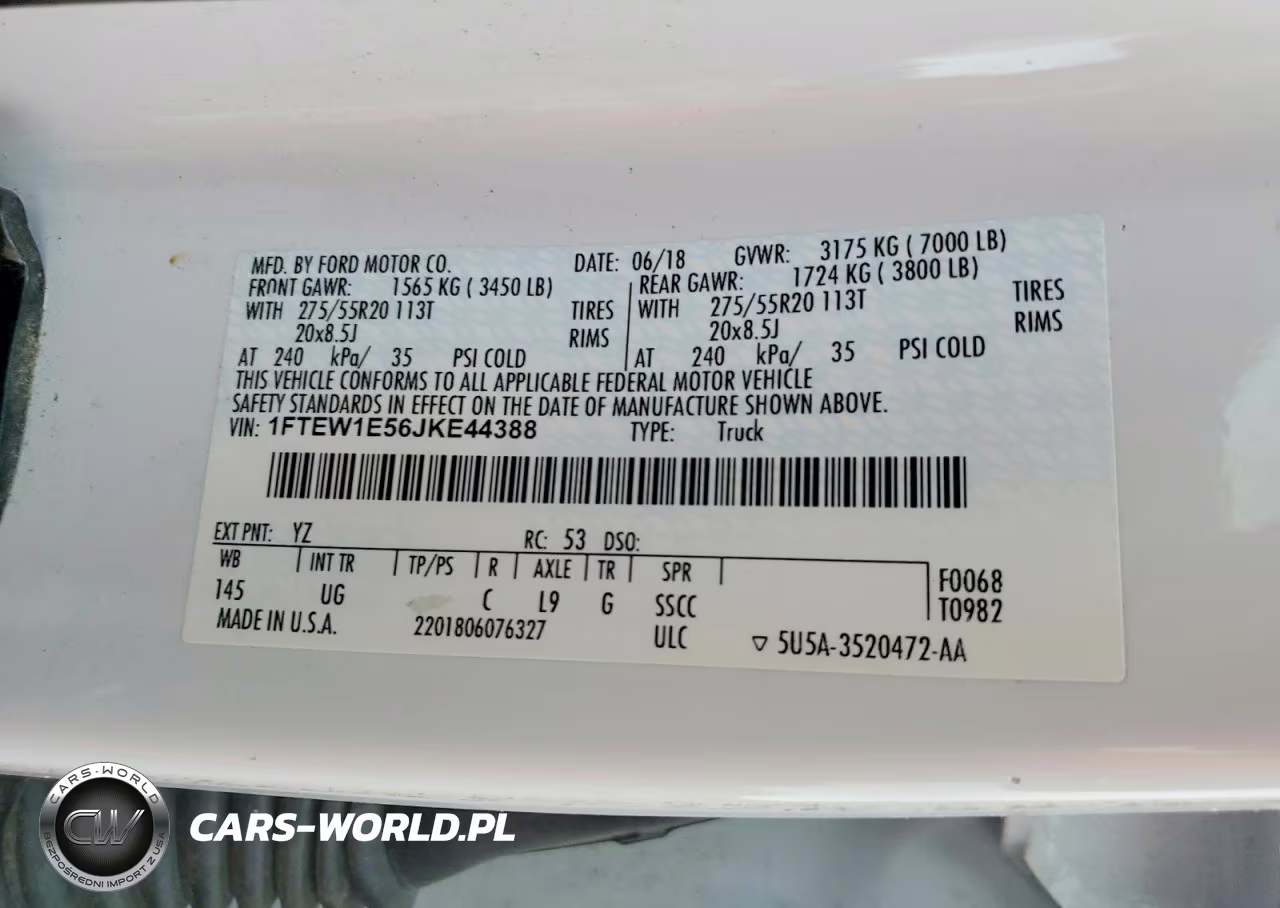 2018 Ford F150 Supercrew VIN:1FTEW1E56JKE44388 - 12