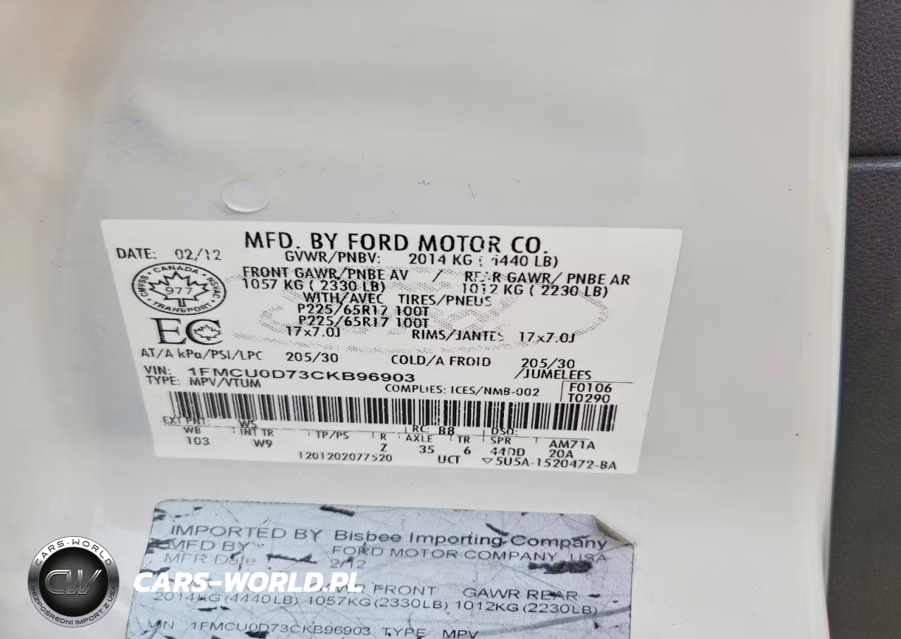 2012 Ford Escape Xlt VIN:1FMCU0D73CKB96903 - 13