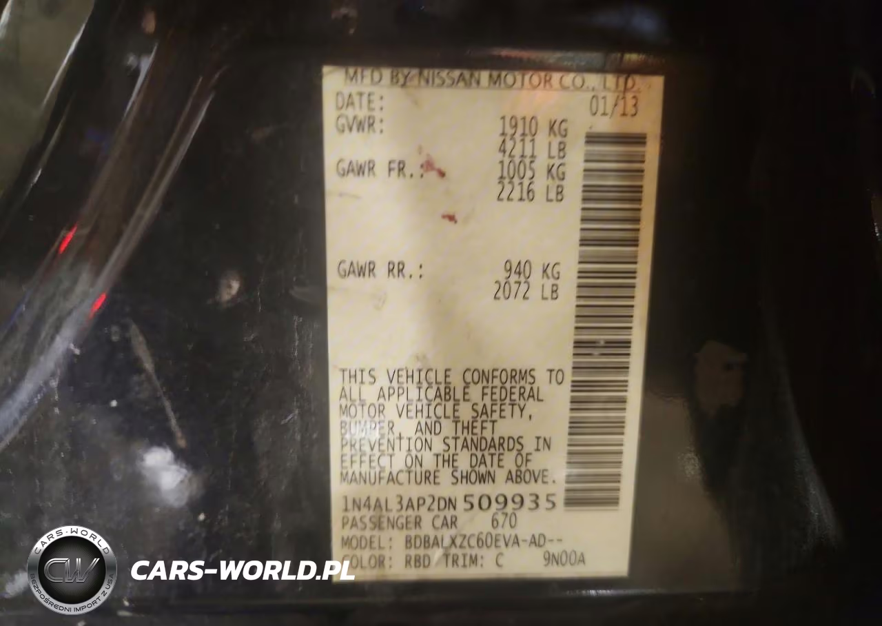 2013 Nissan Altima 2.5 VIN:1N4AL3AP2DN509935 - 12
