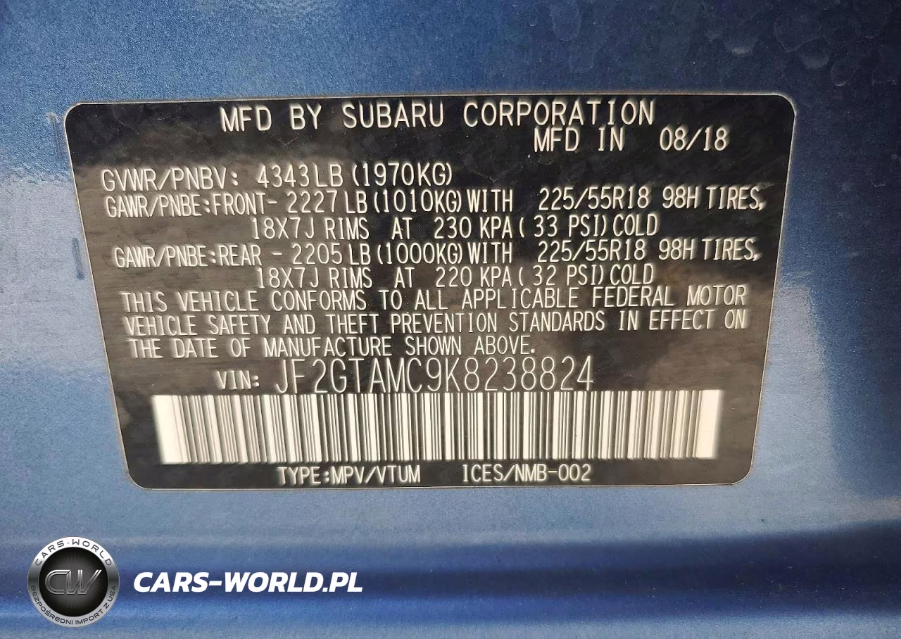 2019 Subaru Crosstrek Limited VIN:JF2GTAMC9K8238824 - 14
