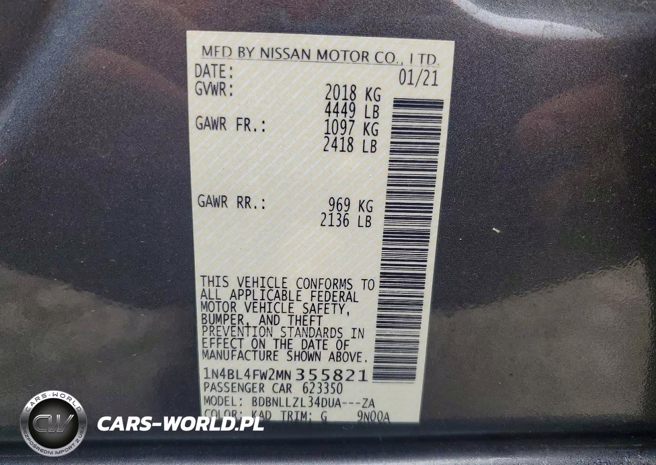 2021 Nissan Altima Platinum VIN:1N4BL4FW2MN355821 - 12