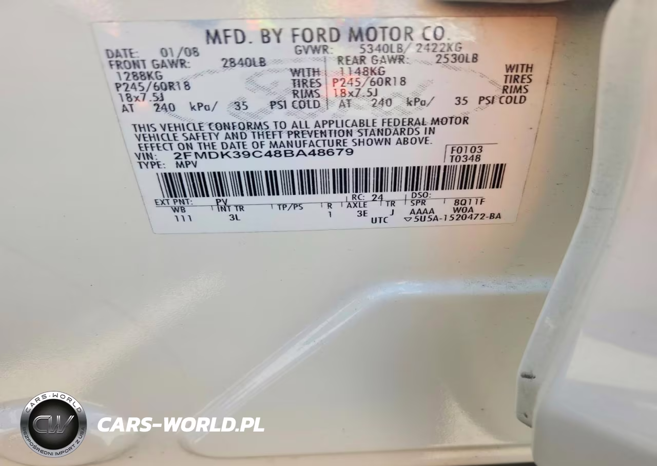 2008 Ford Edge Limited VIN:2FMDK39C48BA48679 - 13