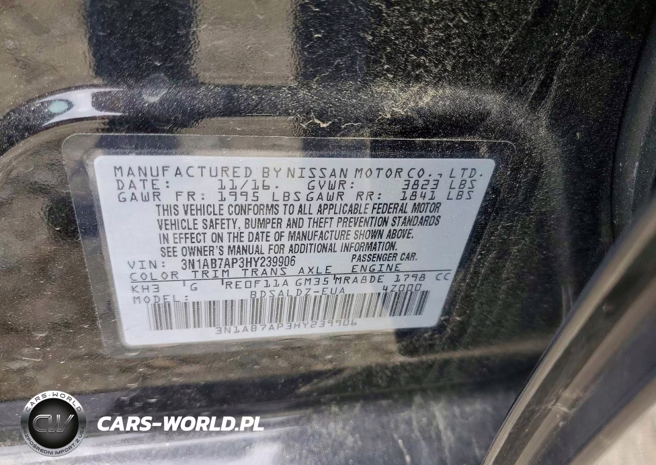 2017 Nissan Sentra Sv VIN:3N1AB7AP3HY239906 - 12