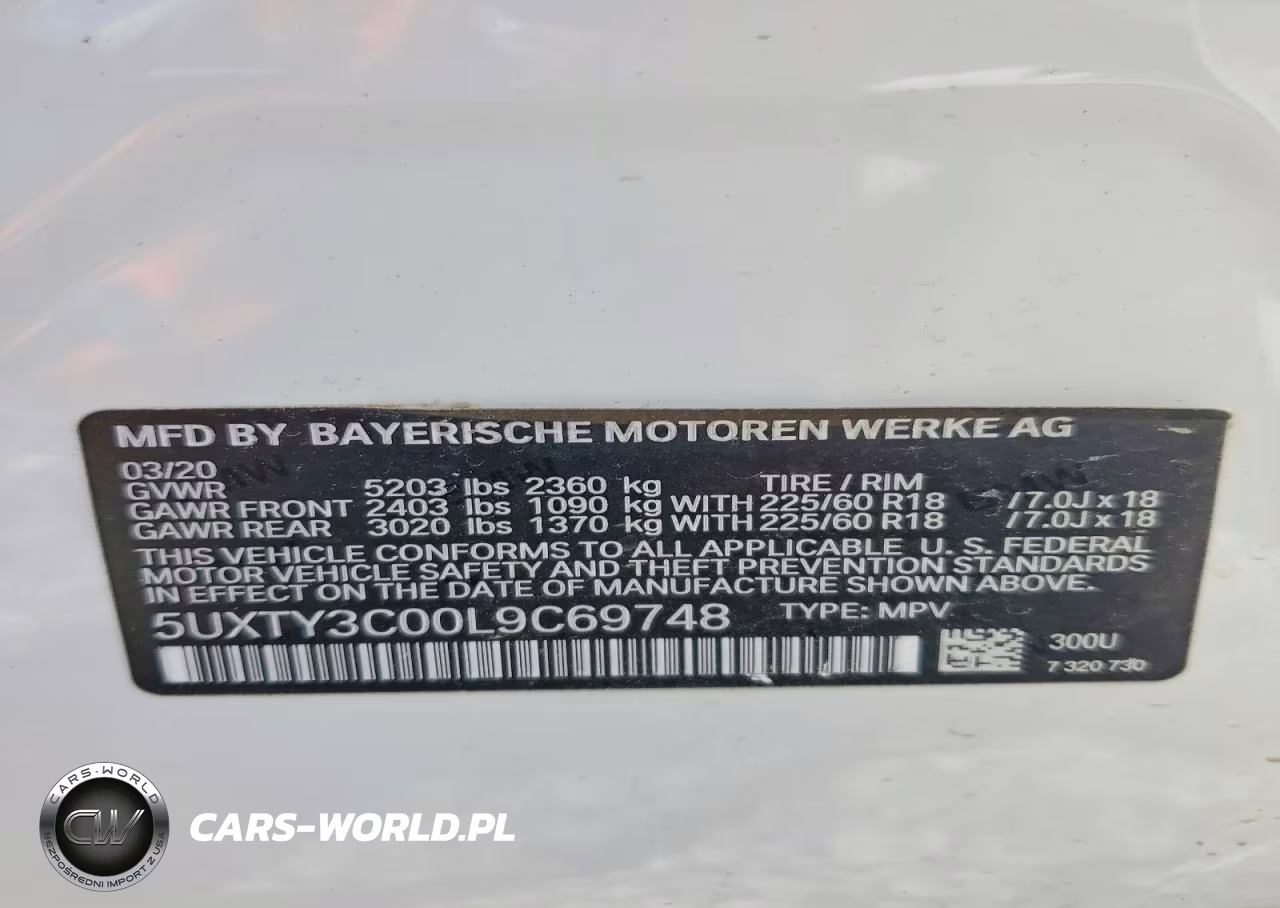 2020 BMW X3 Sdrive30I VIN:5UXTY3C00L9C69748 - 13