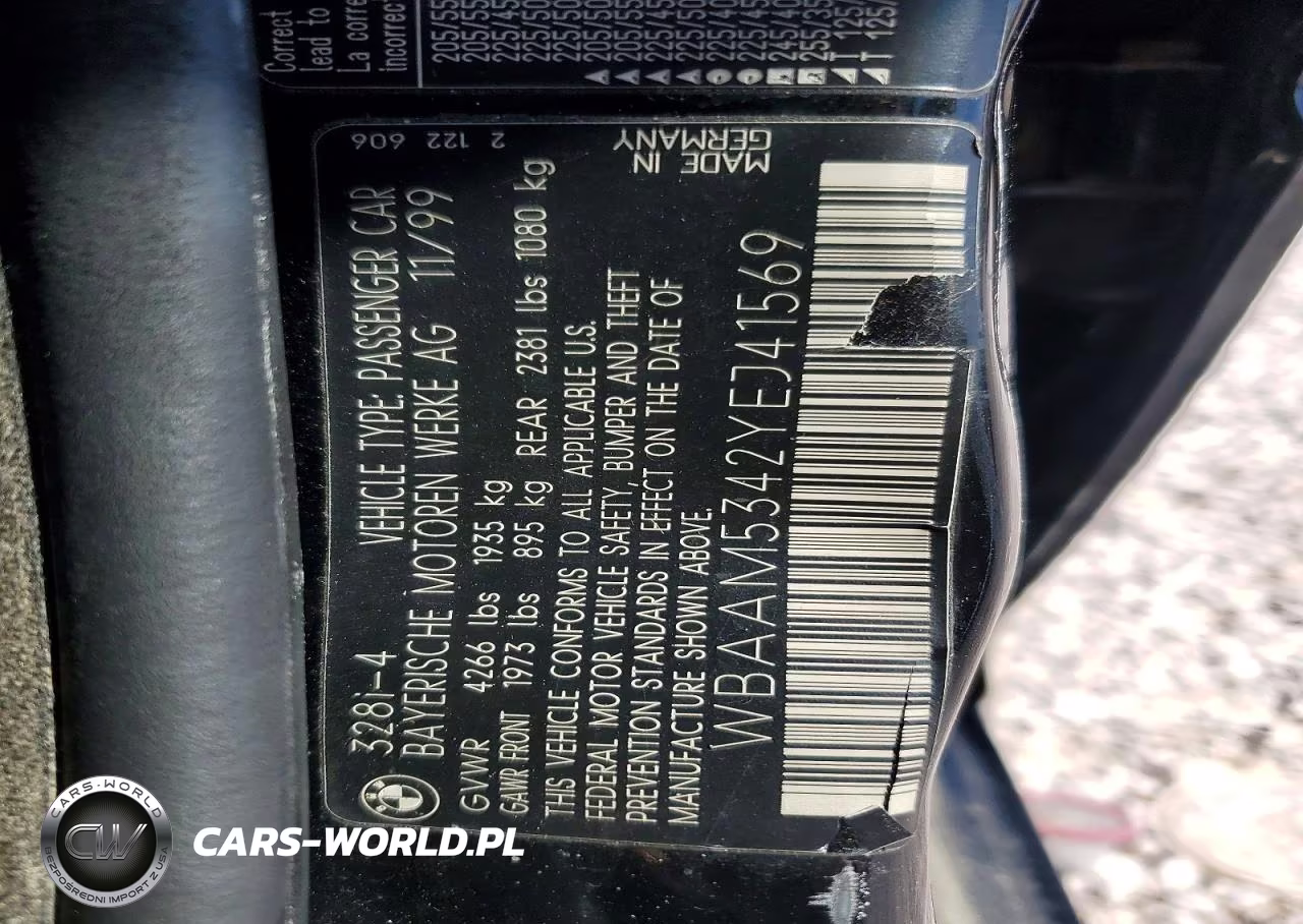2000 BMW 328 I VIN:WBAAM5342YEJ41569 - 13