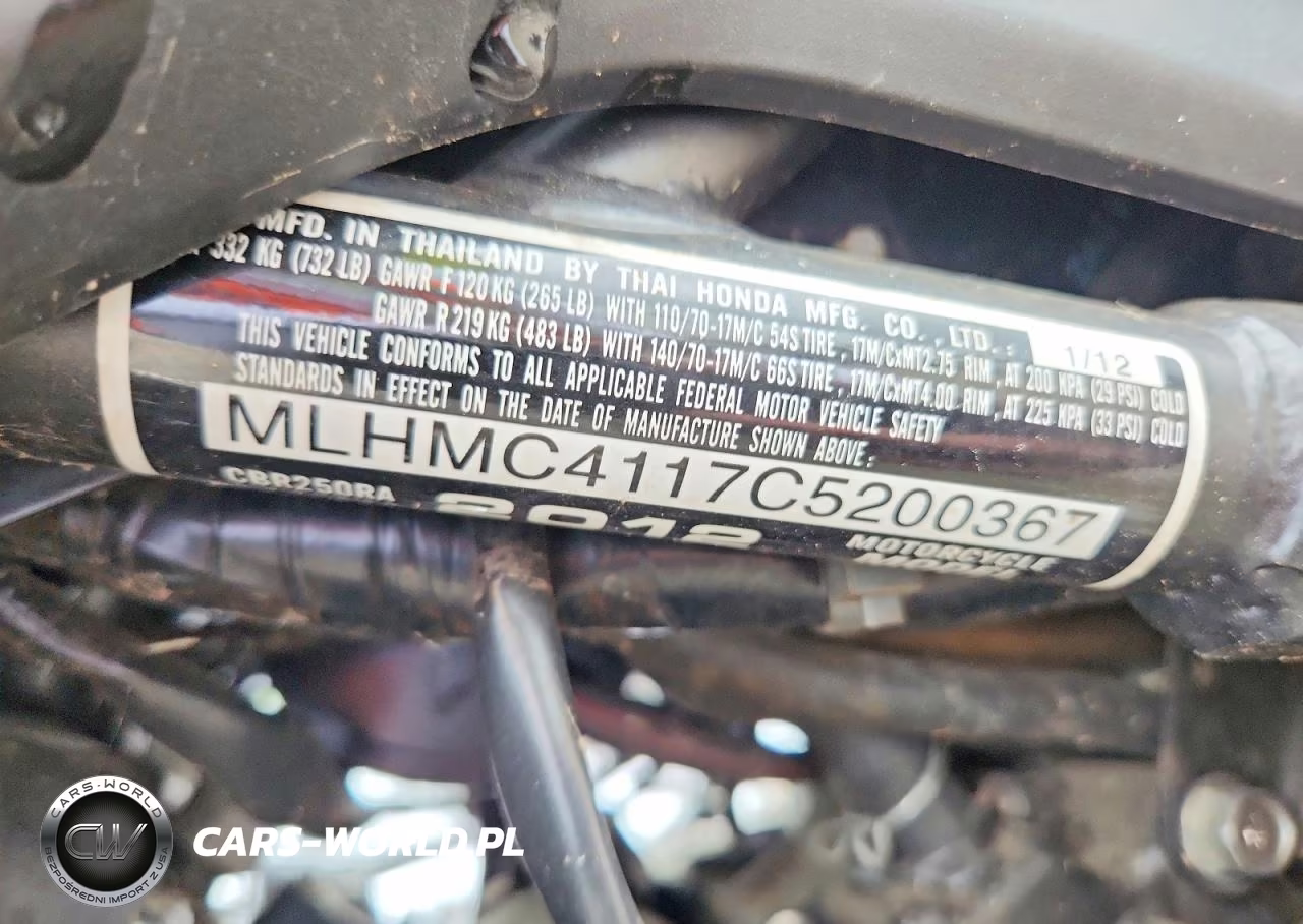 2012 Honda Cbx250 Ra VIN:MLHMC4117C5200367 - 9