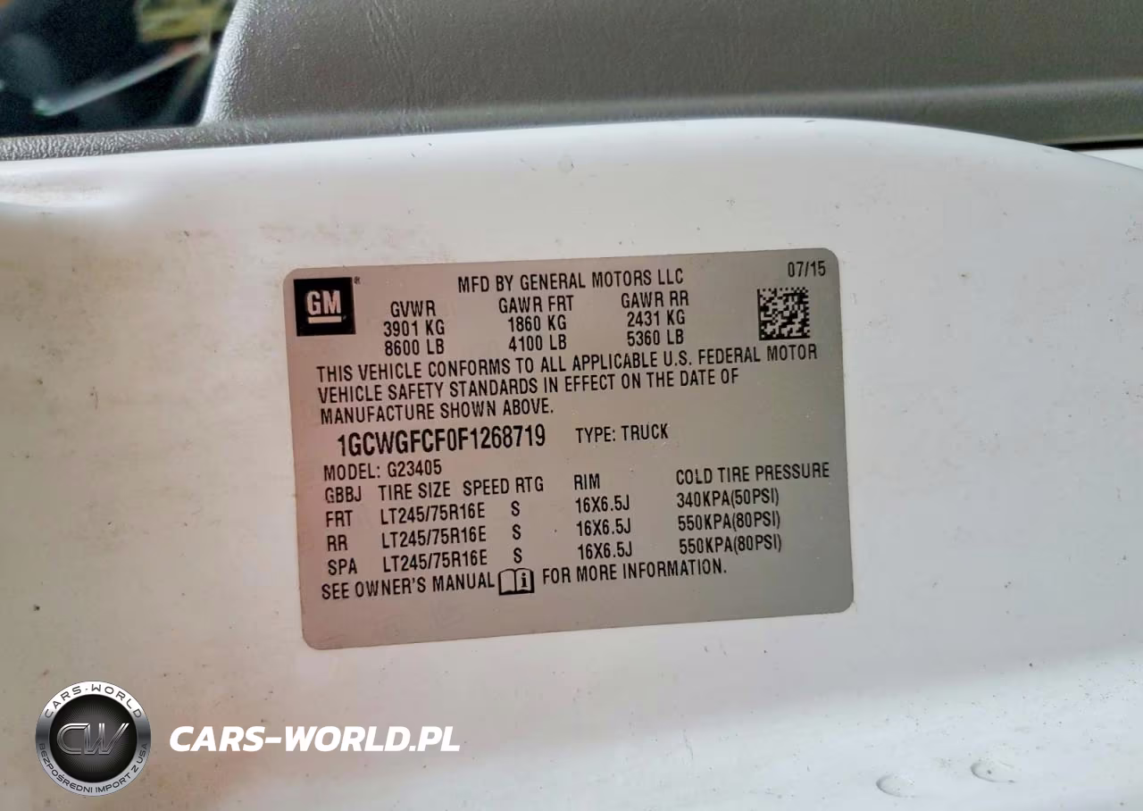 2015 Chevrolet Express 2500 Cargo Delivery Van VIN:1GCWGFCF0F1268719 - 13