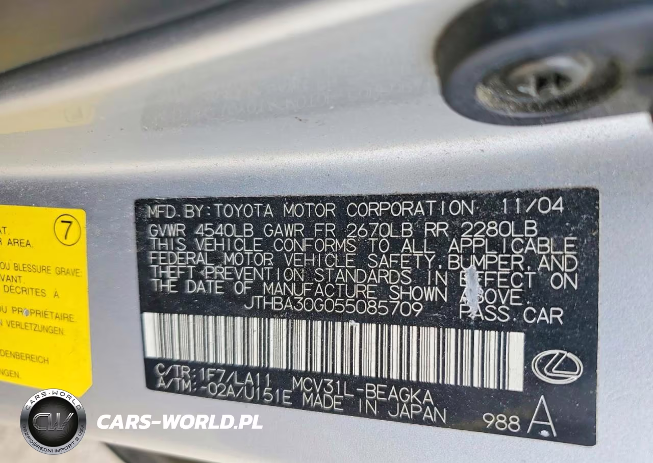 2005 Lexus Es 330 VIN:JTHBA30G055085709 - 12