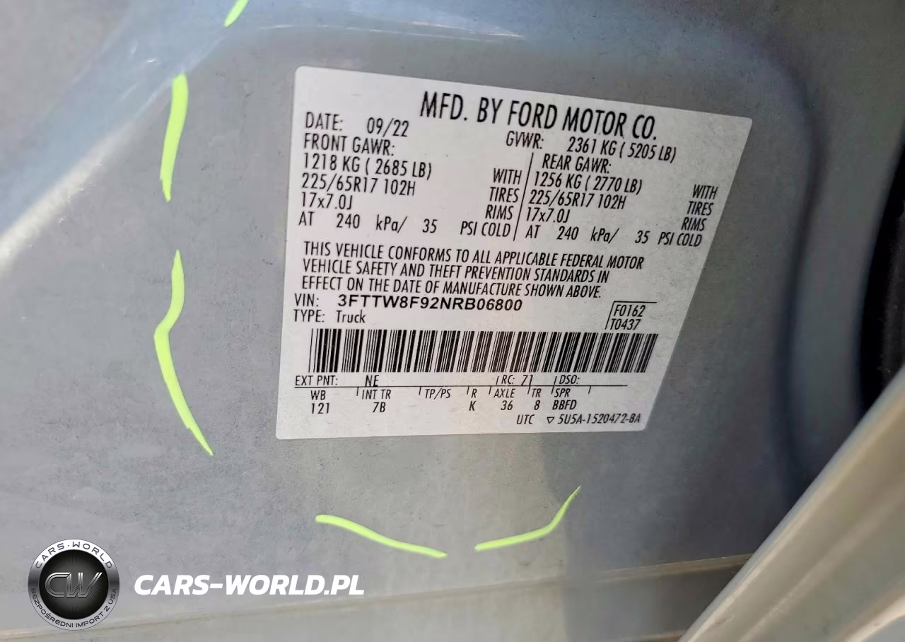 2022 Ford Maverick Xl VIN:3FTTW8F92NRB06800 - 12