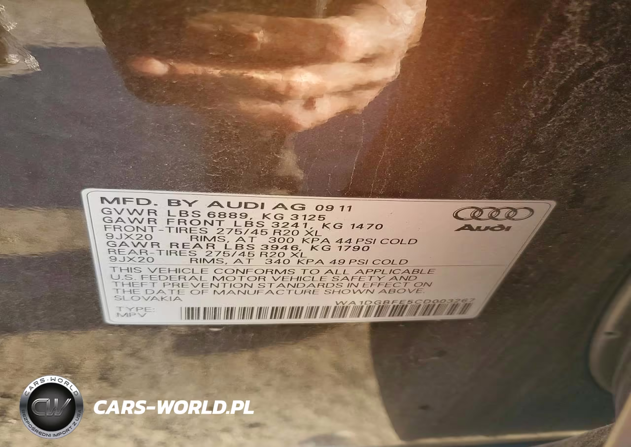 2012 Audi Q7 Prestige VIN:WA1DGBFE5CD003267 - 13