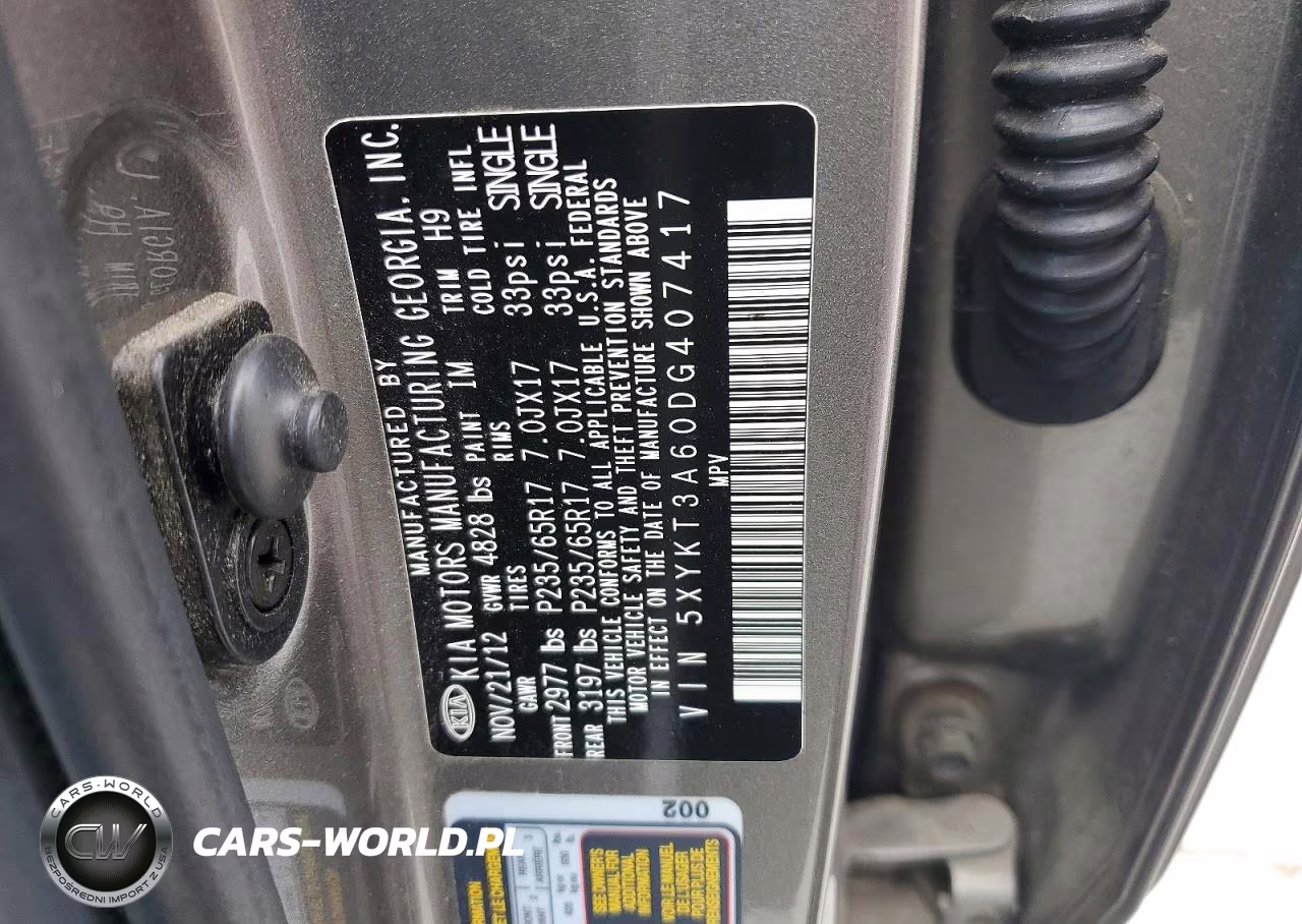 2013 Kia Sorento Lx VIN:5XYKT3A60DG407417 - 13