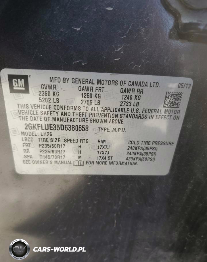 2013 GMC Terrain Slt VIN:2GKFLUE35D6380658 - 13