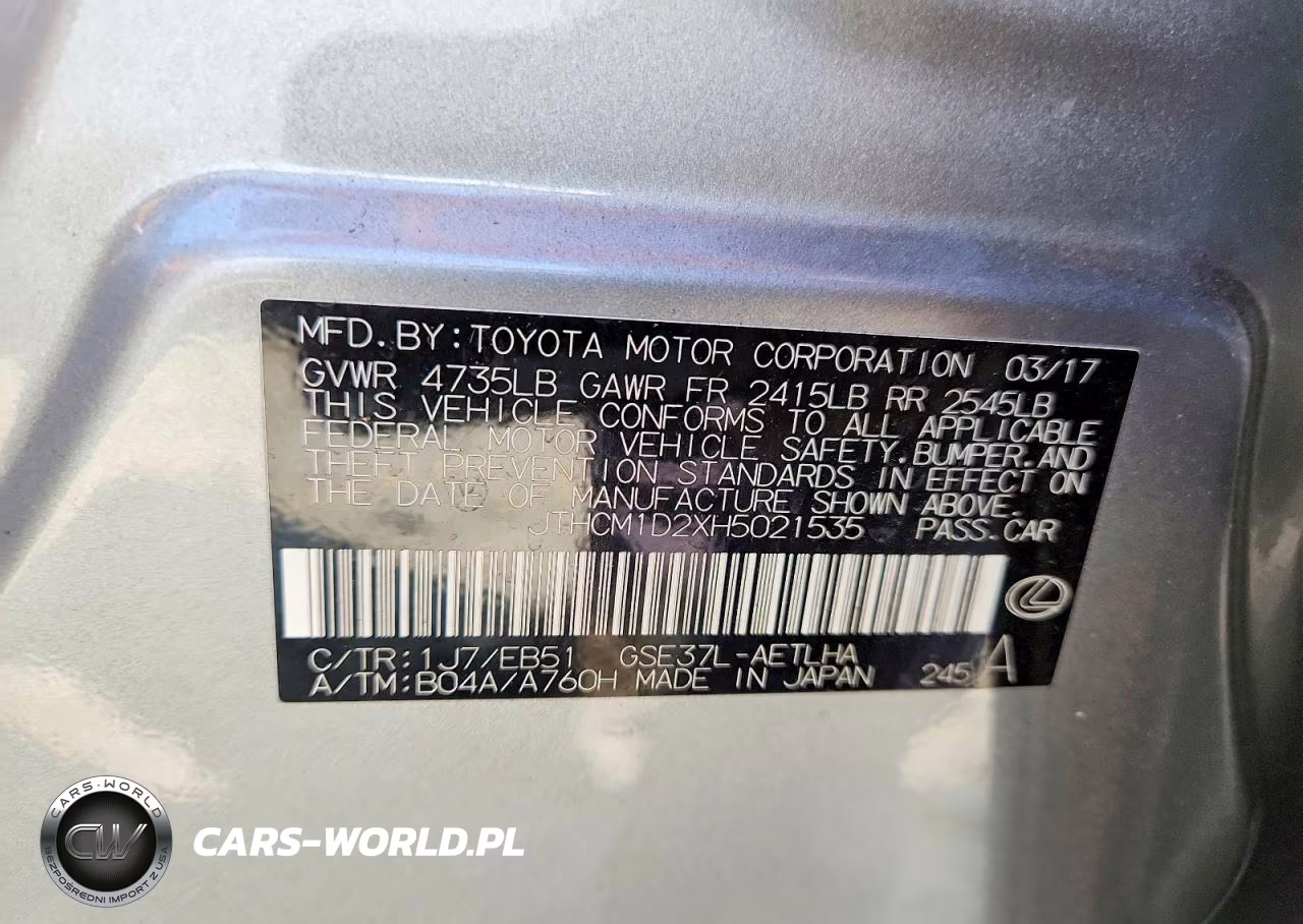 2017 Lexus Is 300 VIN:JTHCM1D2XH5021535 - 12