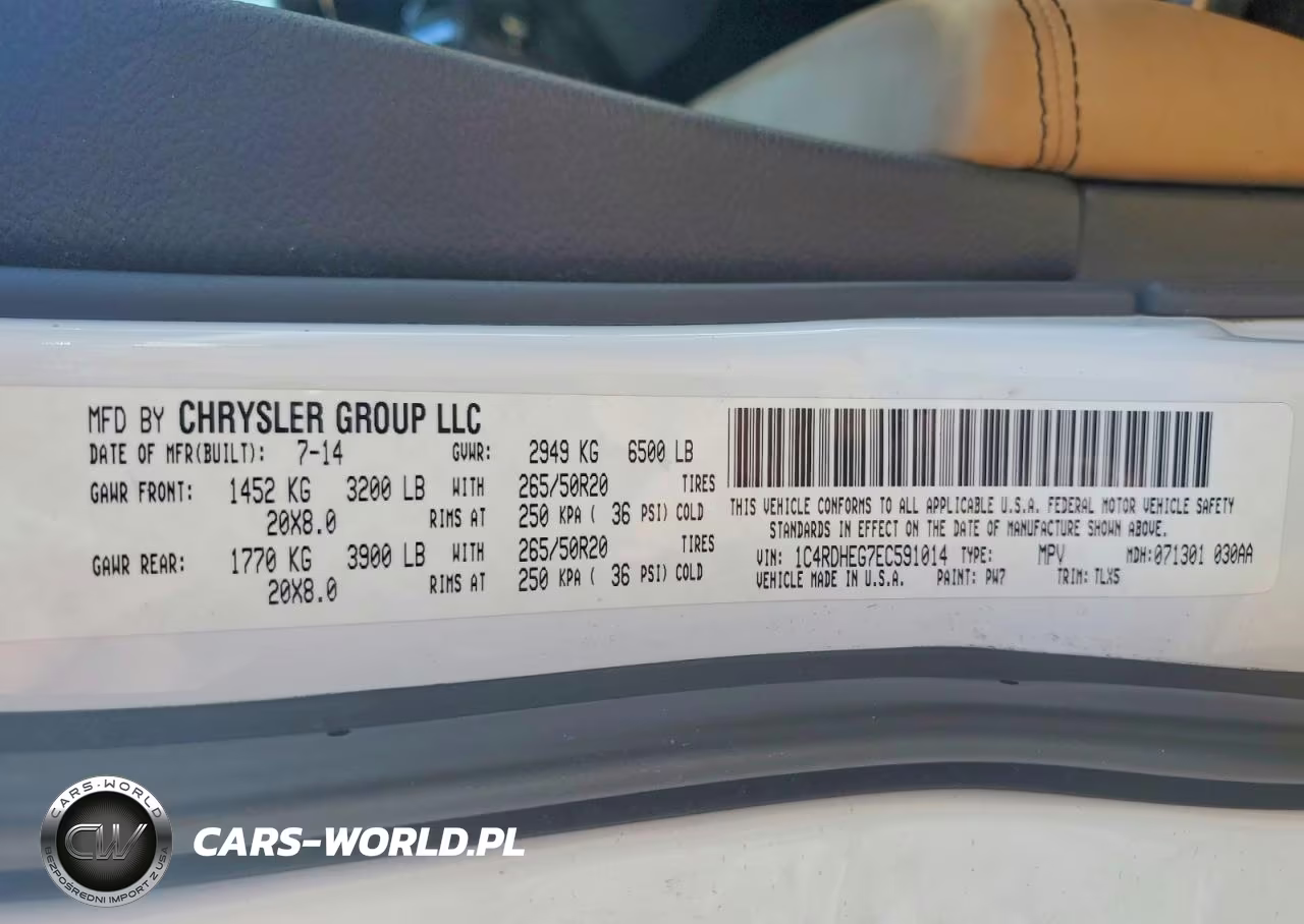 2014 Dodge Durango Citadel VIN:1C4RDHEG7EC591014 - 14