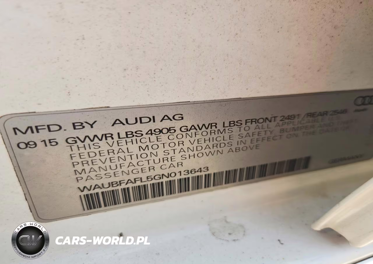 2016 Audi A4 Premium S-Line VIN:WAUBFAFL5GN013643 - 13