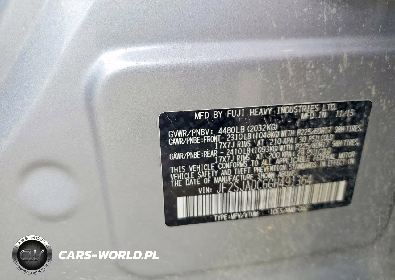 2016 Subaru Forester 2.5I Premium VIN:JF2SJADC6GH491364 - 13