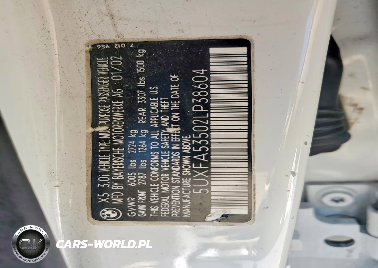 2002 BMW X5 3.0I VIN:5UXFA53502LP38604 - 12
