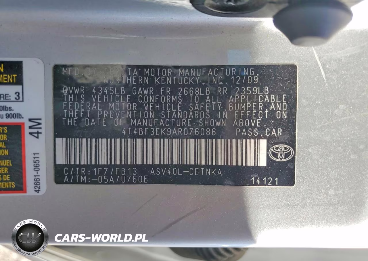 2010 Toyota Camry Le VIN:4T4BF3EK9AR076086 - 13