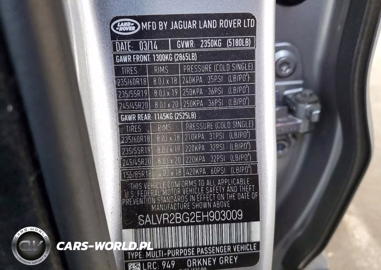 2014 Land Rover Range Rover Evoque Pure Premium VIN:SALVR2BG2EH903009 - 11