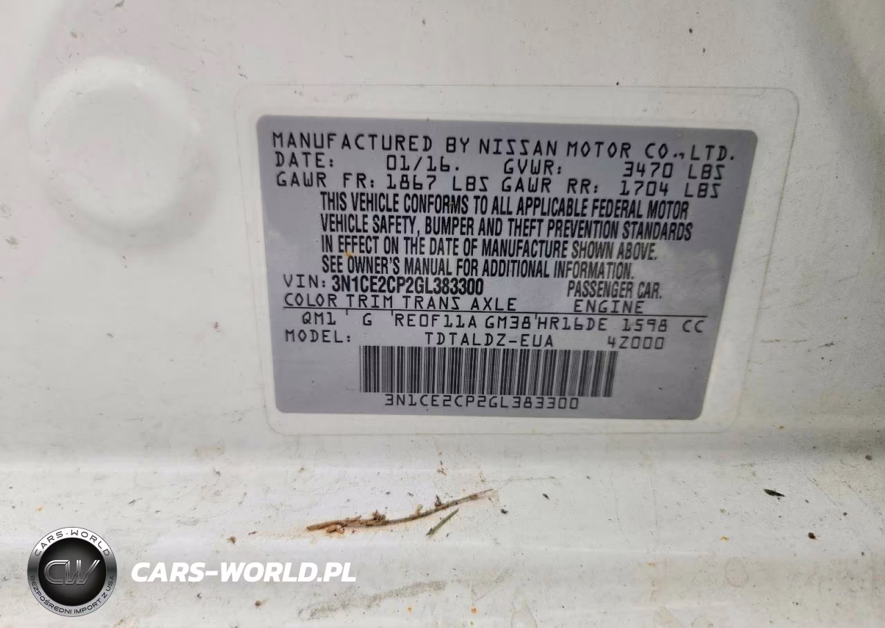 2016 Nissan Versa Note Sv VIN:3N1CE2CP2GL383300 - 13