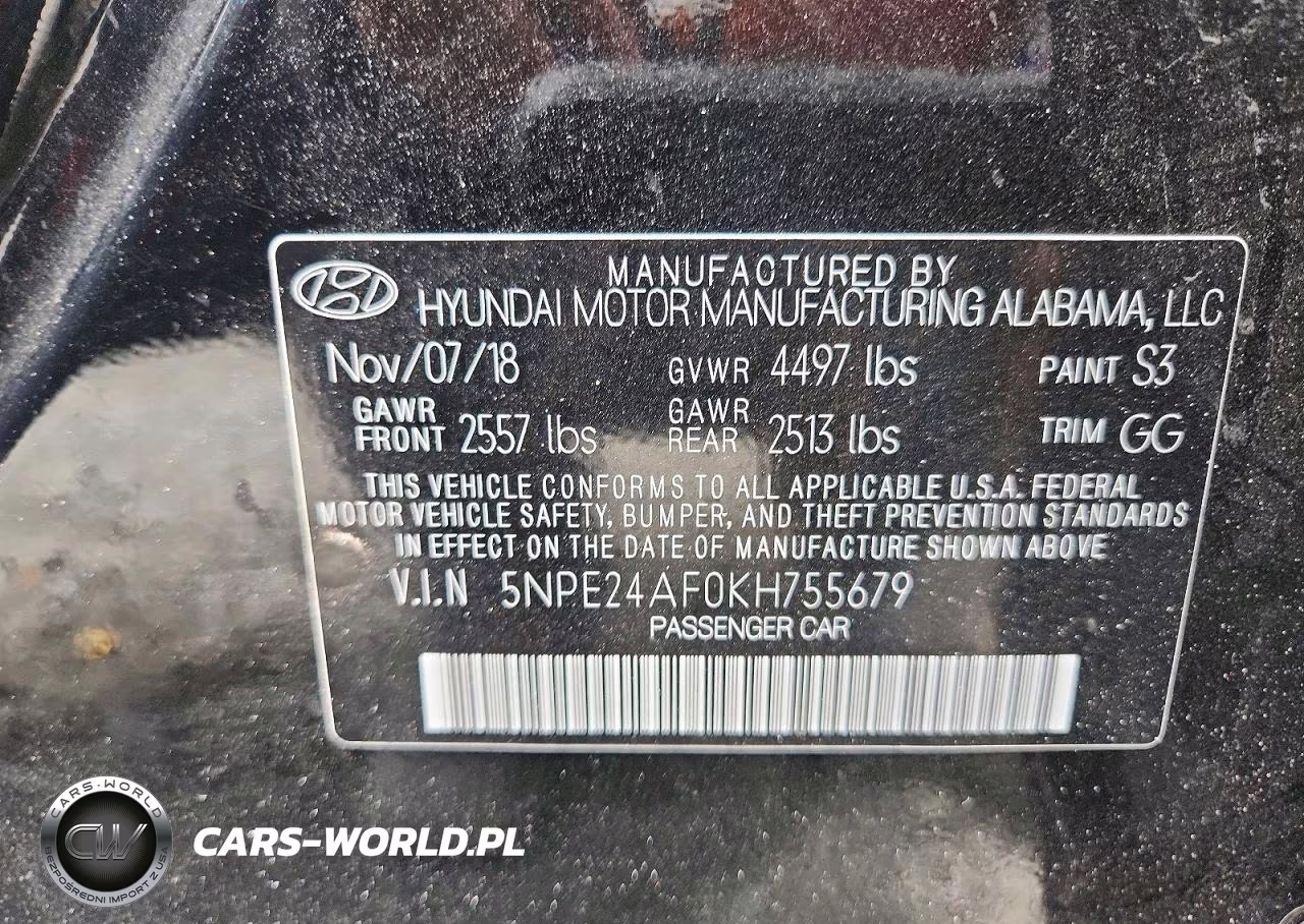 2019 Hyundai Sonata Se VIN:5NPE24AF0KH755679 - 12
