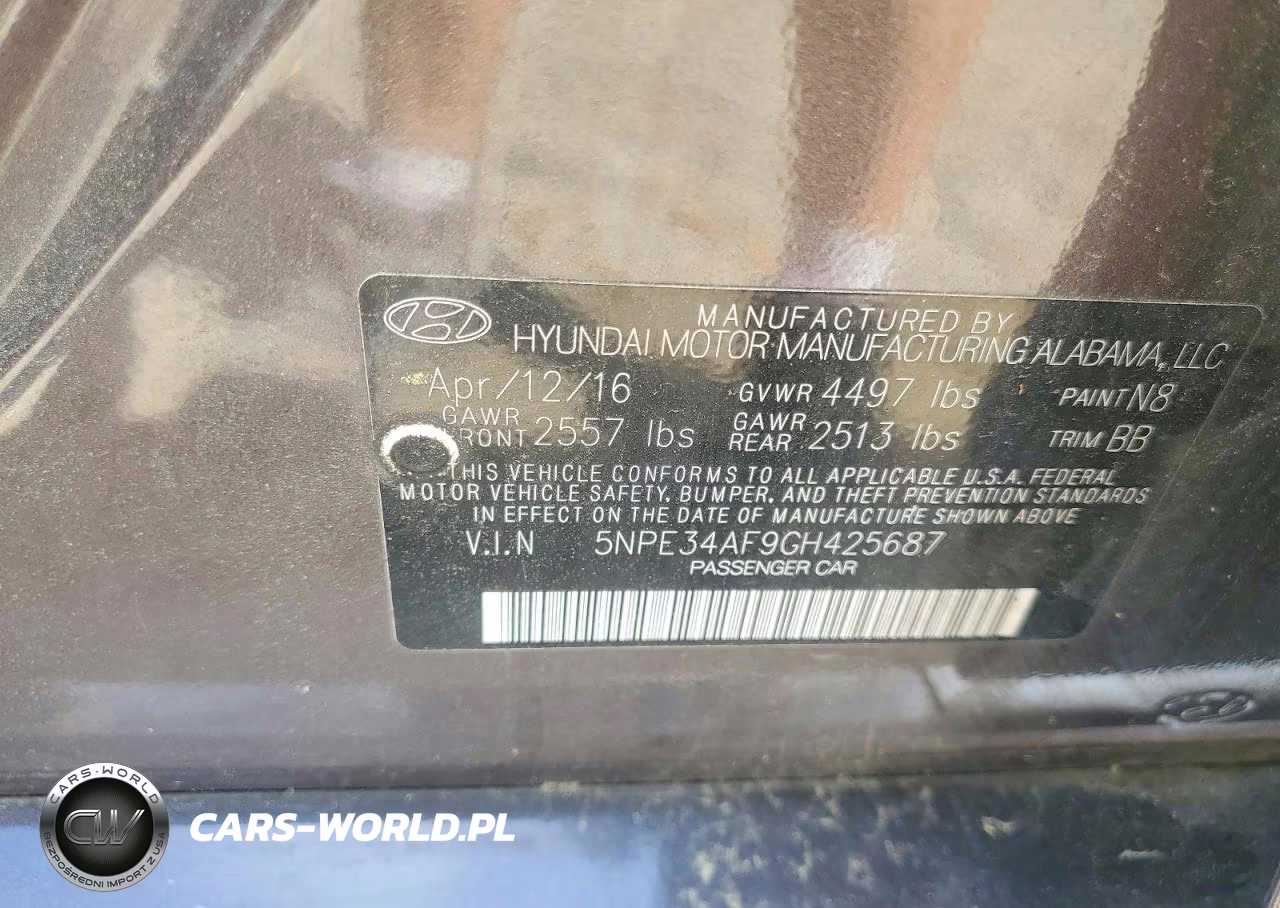 2016 Hyundai Sonata Limited VIN:5NPE34AF9GH425687 - 12