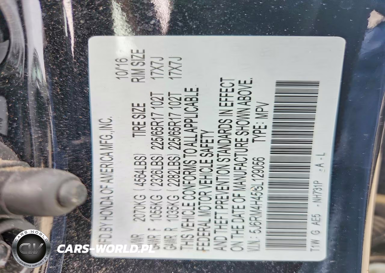 2016 Honda Cr-V Se VIN:5J6RM4H45GL129056 - 13