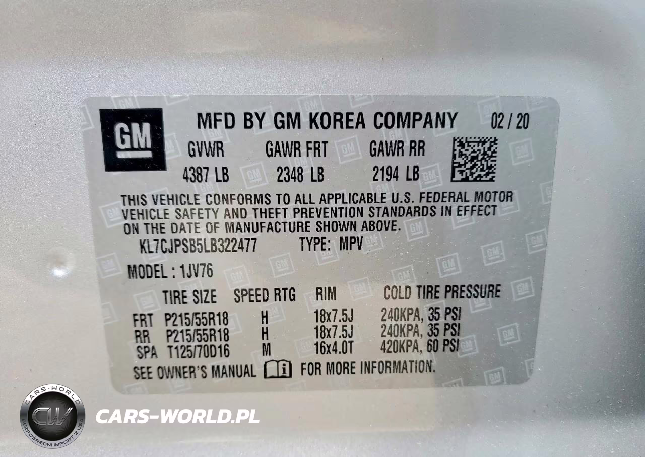 2020 Chevrolet Trax 1Lt VIN:KL7CJPSB5LB322477 - 14
