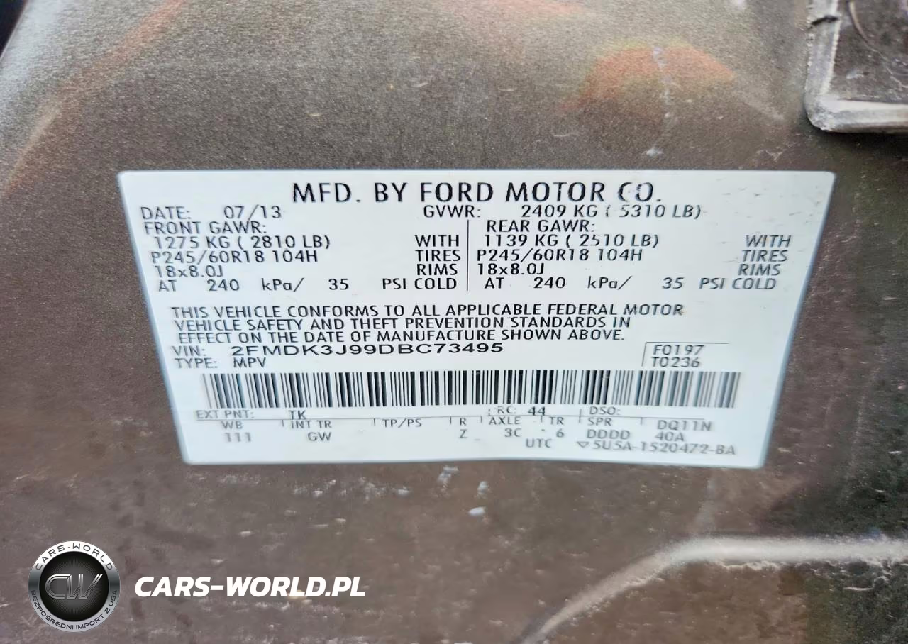 2013 Ford Edge Sel VIN:2FMDK3J99DBC73495 - 13