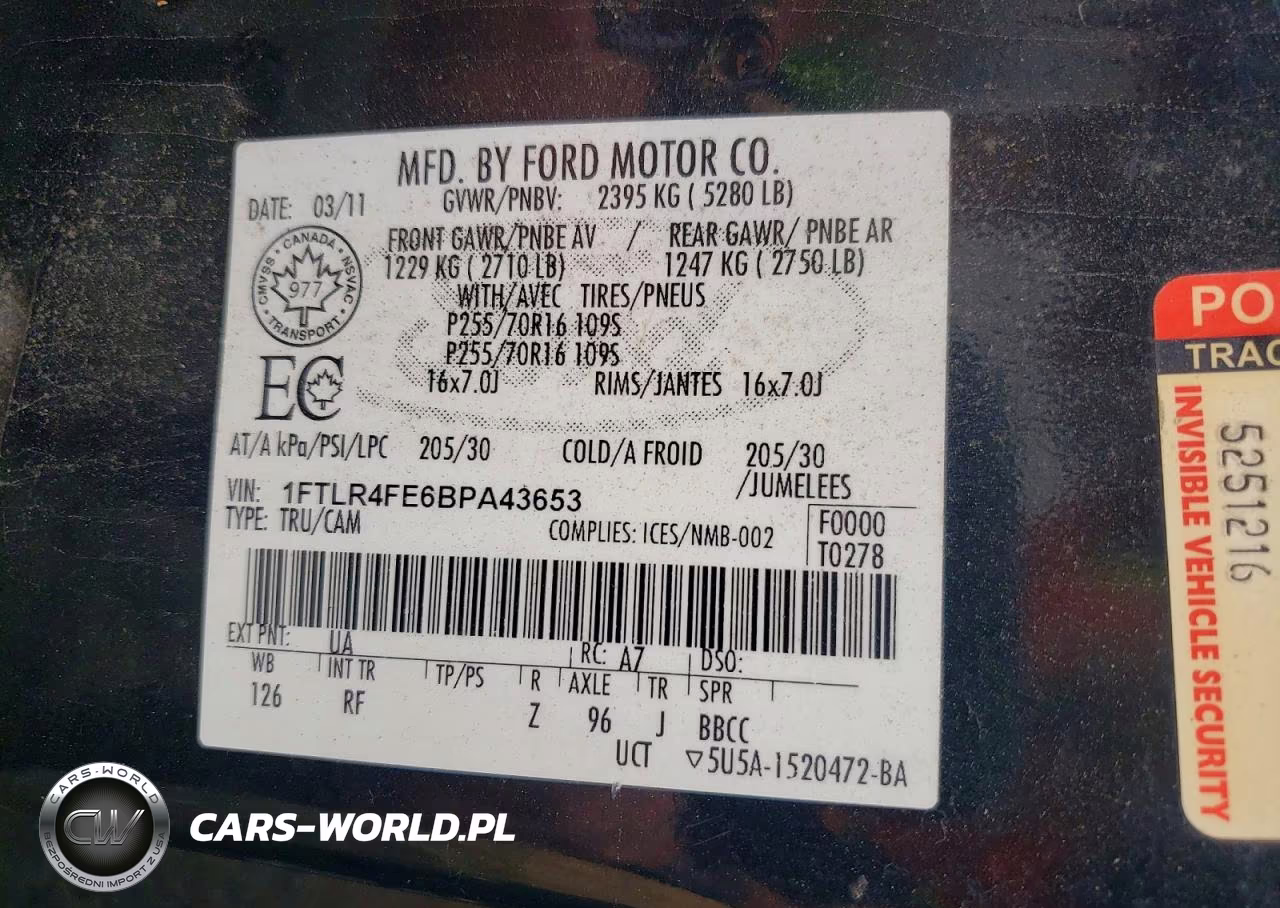 2011 Ford Ranger Super Cab VIN:1FTLR4FE6BPA43653 - 12