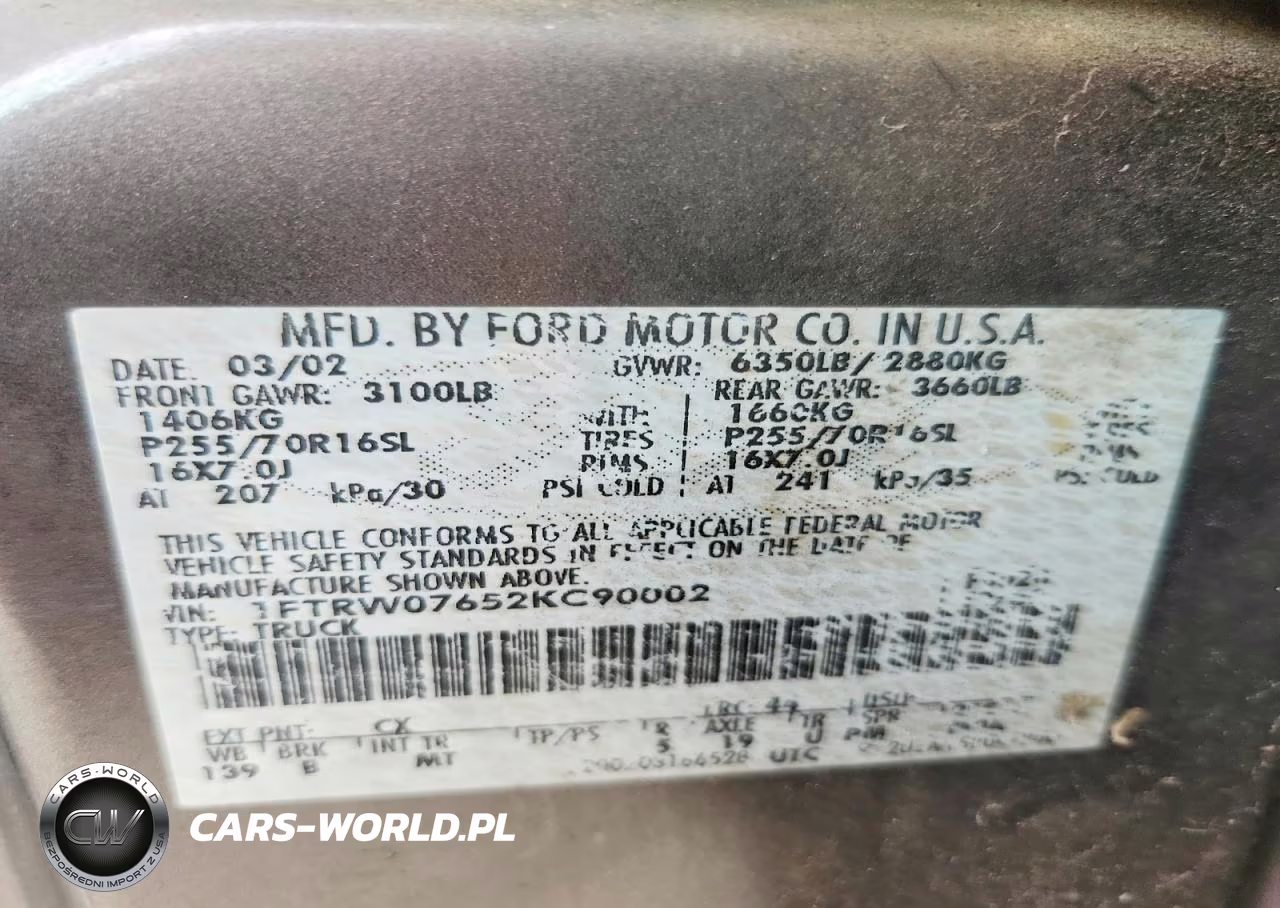 2002 Ford F150 Supercrew VIN:1FTRW07652KC90002 - 12