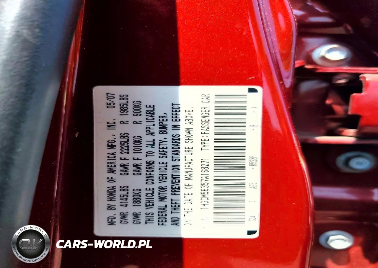 2007 Honda Accord Se VIN:1HGCM56357A168271 - 12
