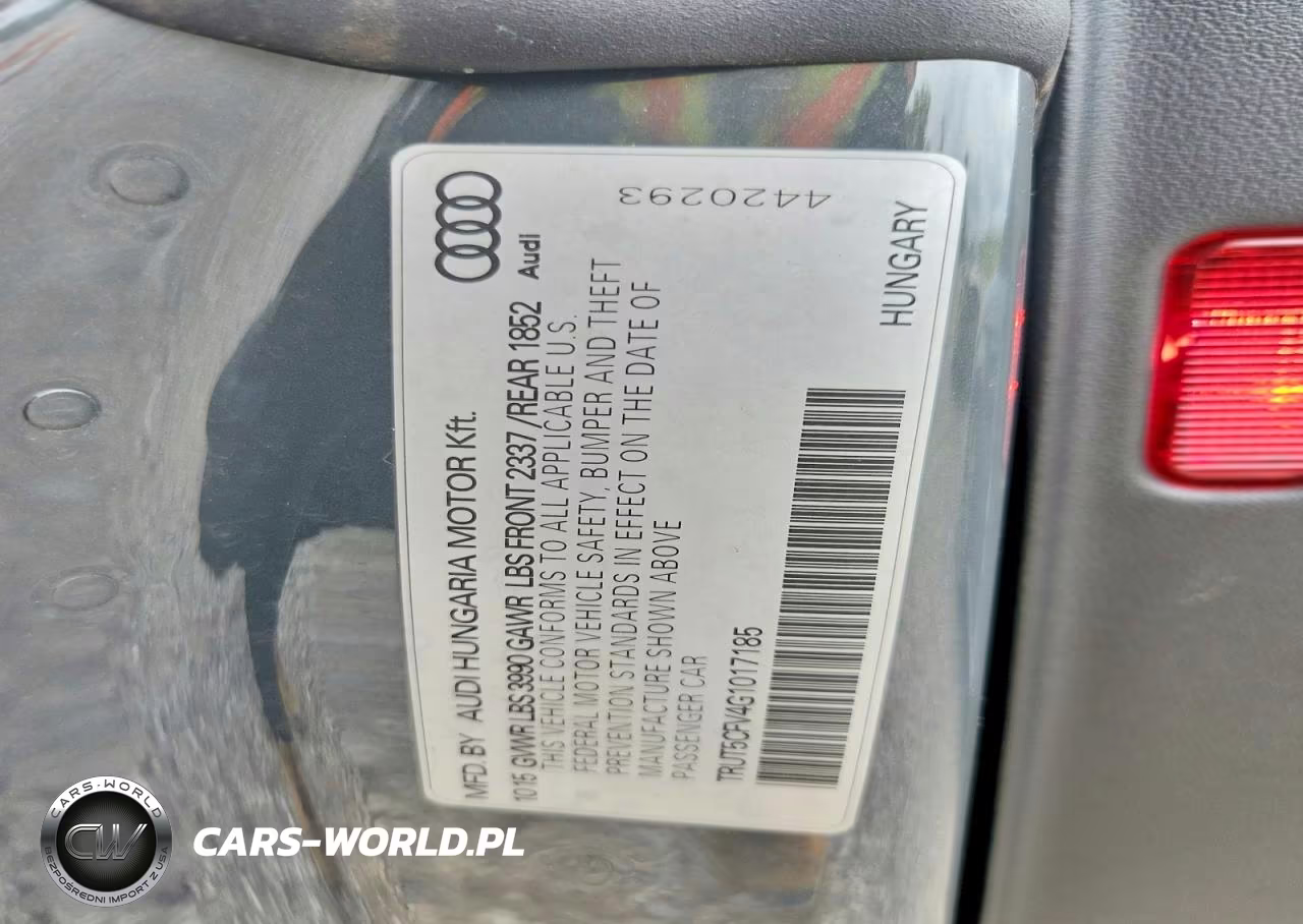 2016 Audi Tt VIN:TRUT5CFV4G1017185 - 12
