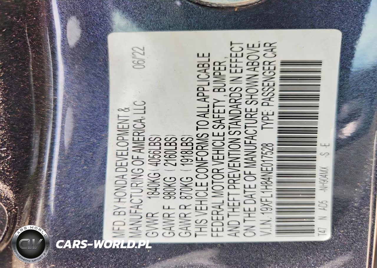 2022 Honda Civic Sport Touring VIN:19XFL1H84NE017528 - 12