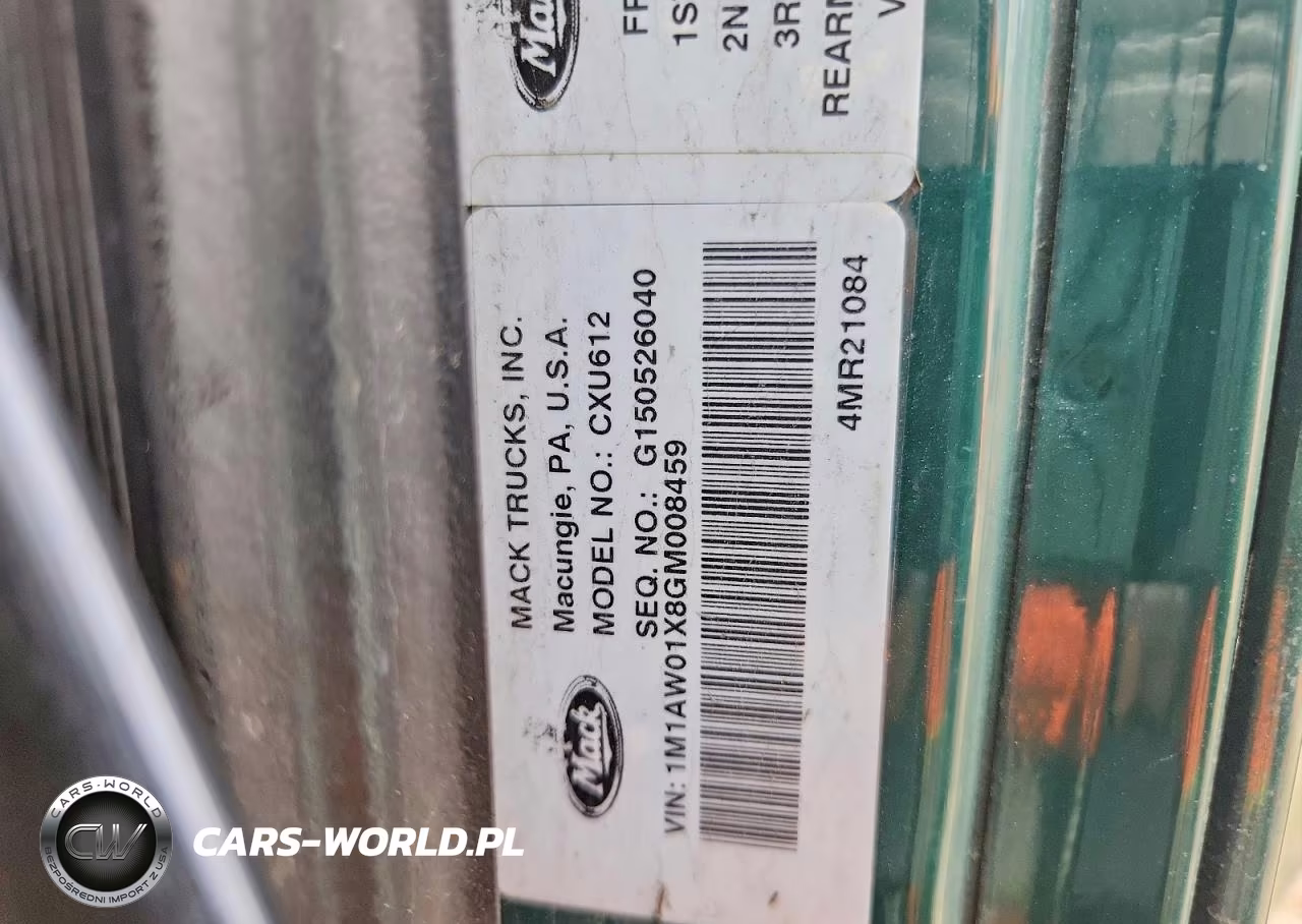 2016 Mack 600 Cxu600 - Semi Truck VIN:1M1AW01X8GM008459 - 10